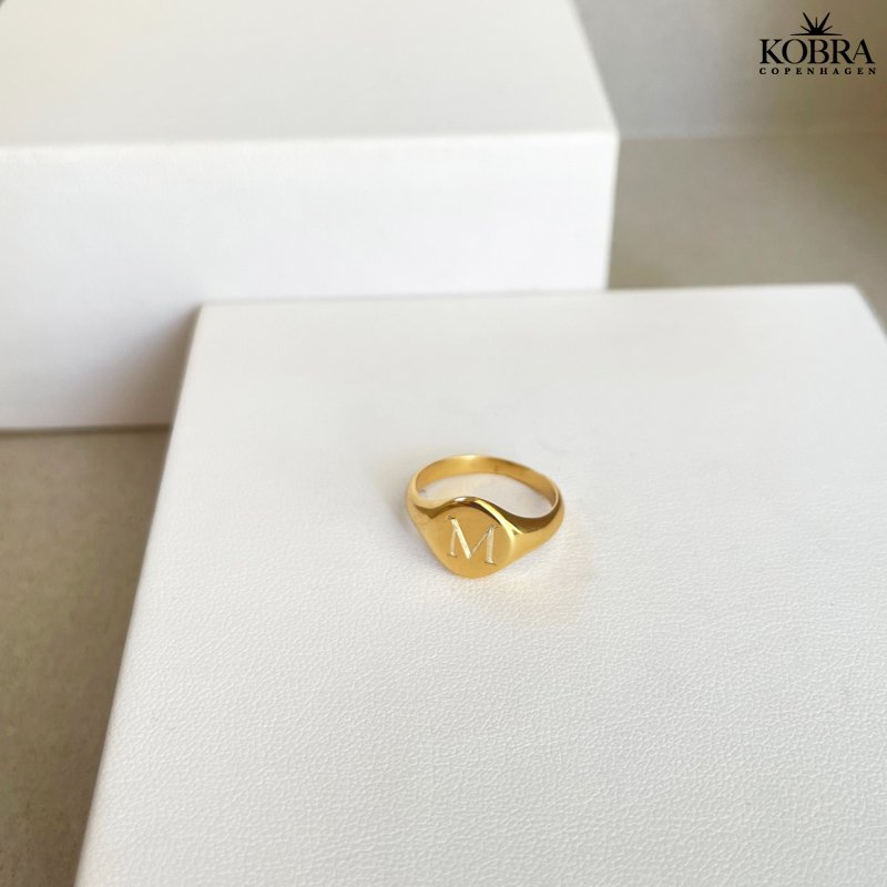 "Barcelona" 18 karat forgyldt ring med gravering til mnd