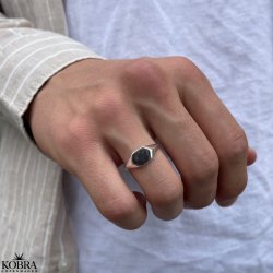 "Jordan" signet herrering i sterling slv