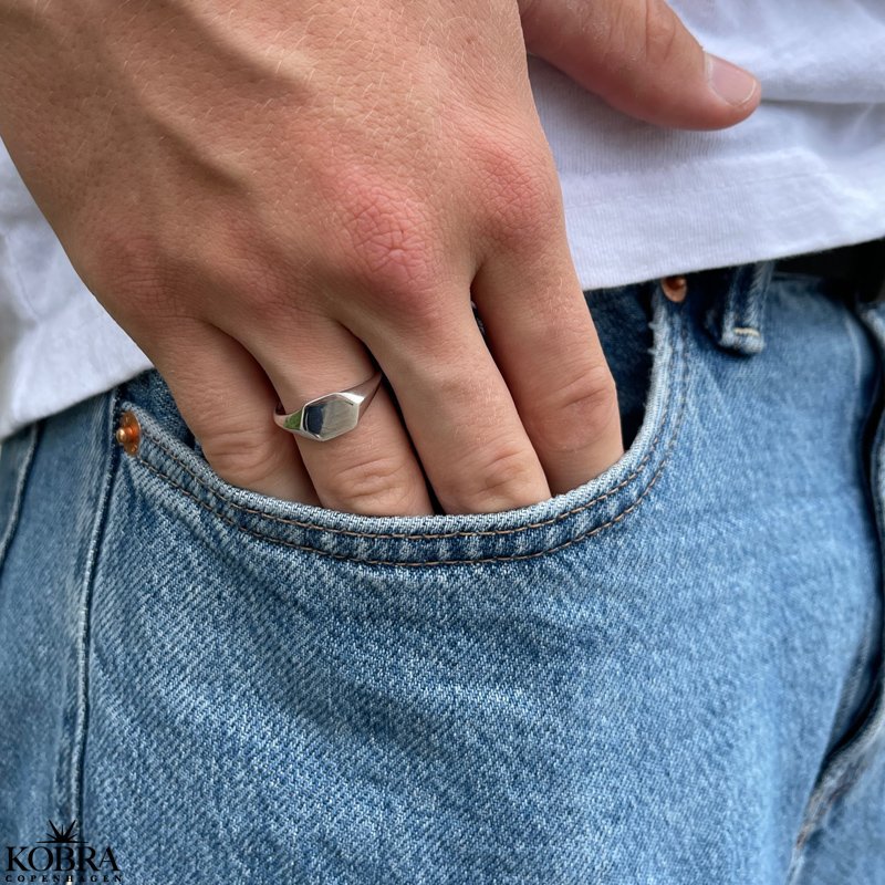 "Jordan" signet herrering i sterling slv