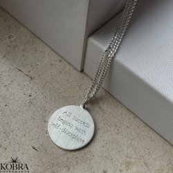 "Axton" sølv halskæde med gravering til mænd