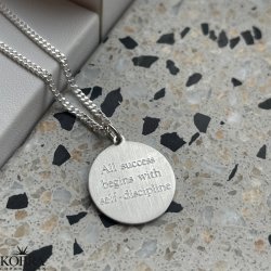 "Axton" sølv halskæde med gravering til mænd