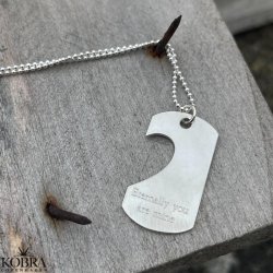 "You and Me" Dogtag i slv med slv hjerte inklusiv gravering