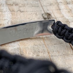 "Mercury" vandfast stl armbnd med din indgravering (sort)