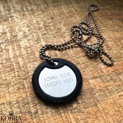 "James" rundt dogtag i stl med gravering