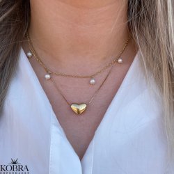 "Aura" 18 karat forgyldt hjerte halskęde inklusiv indgravering