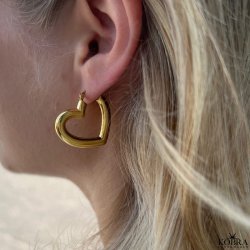 "Heartcore Hoops" 18 karat forgyldte chunky hjerte reringe