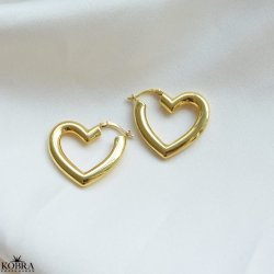"Heartcore Hoops" 18 karat forgyldte chunky hjerte reringe
