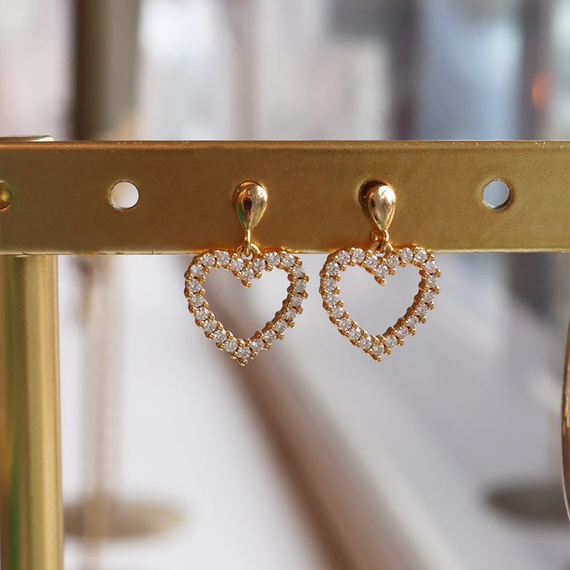Mon Ch�ri 18K Gold Plated Heart Earrings