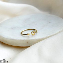 "Samira" 18 karat forgyldt hjerte ring