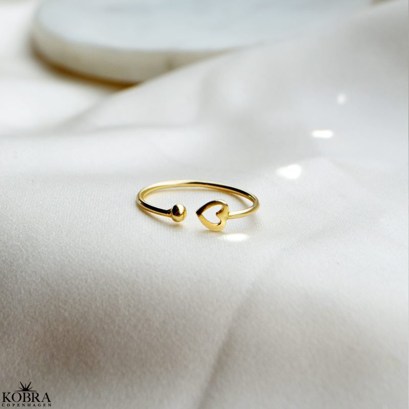 "Samira" 18 karat forgyldt hjerte ring