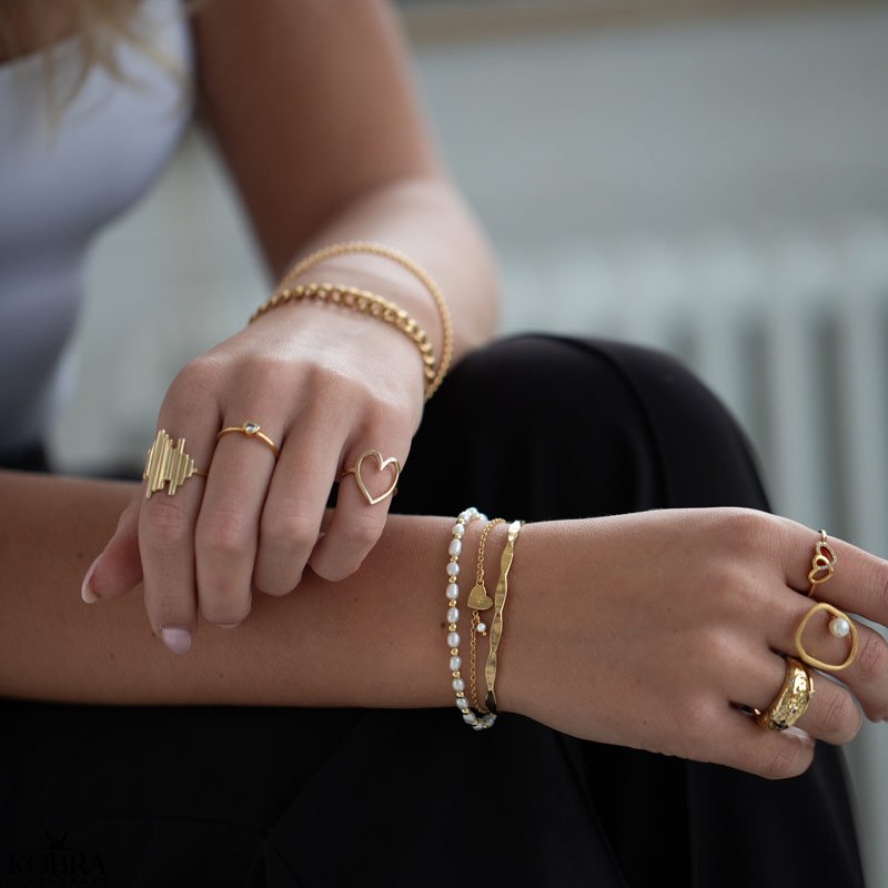 "Nikoline" 18 karat forgyldt armbnd / arm cuff