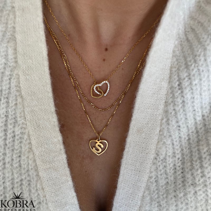 "Darling" heart necklace in gold
