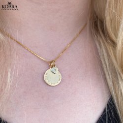 "Rocket" Hjerte charm i forgyldt med sten