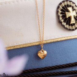 Studentersmykke - guldhjerte halsk�de med personlig gravering