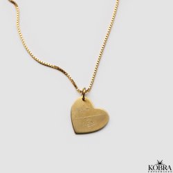 "Dear To Me" guld hjerte halskde med gravering