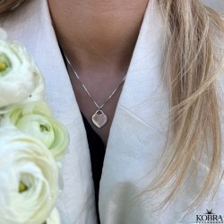 "Krlek" smuk slv hjerte halskde inklusiv gravering