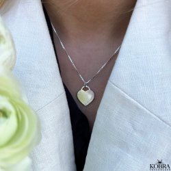 "Krlek" smuk slv hjerte halskde inklusiv gravering