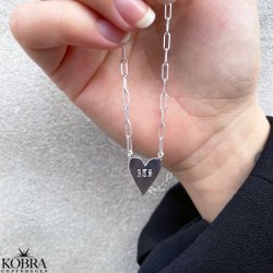 "Mathilde" halskde med hjerte i sterling slv