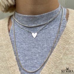 "Mathilde" halskde med hjerte i sterling slv