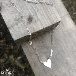 "Mathilde" halskde med hjerte i sterling slv