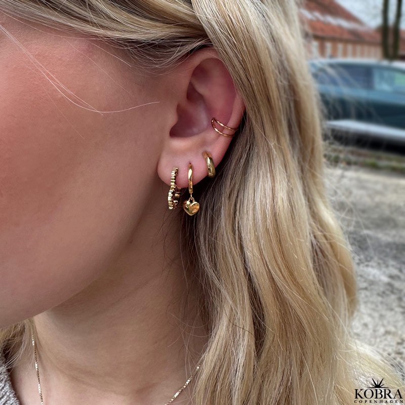 "Liva" Heart Hoops  18K Forgyldte Hjertereringe