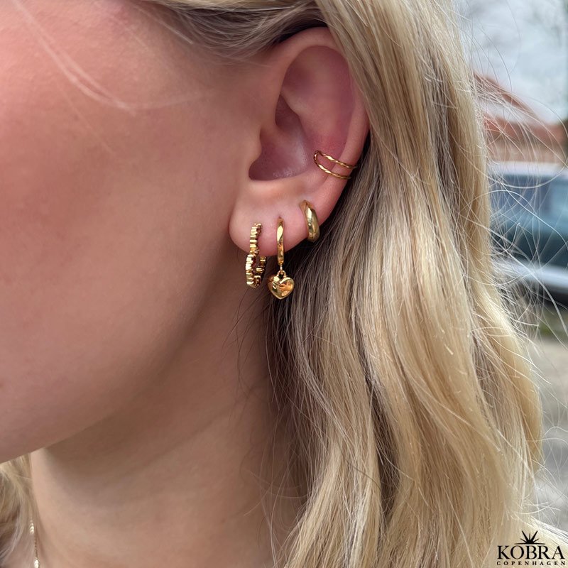 "Liva" Heart Hoops  18K Forgyldte Hjertereringe