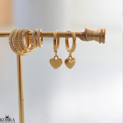 "Liva" Heart Hoops  18K Forgyldte Hjertereringe