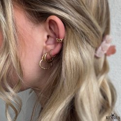 "Esther" Crushed Heart reringe 18k forgyldt