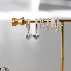 "Liva" Heart Hoops  Sterling Slv Hjertereringe