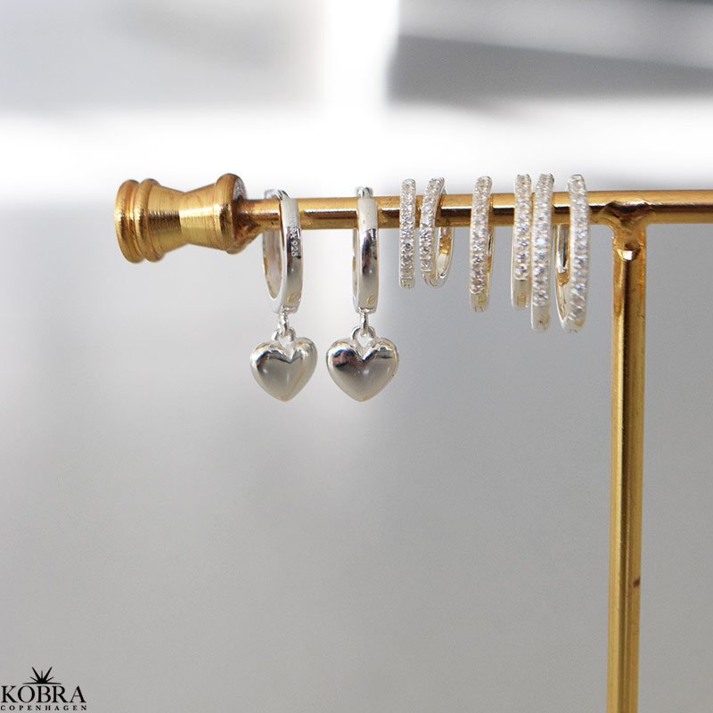 "Liva" Heart Hoops  Sterling Slv Hjertereringe