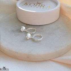 "Liva" Heart Hoops  Sterling Slv Hjertereringe