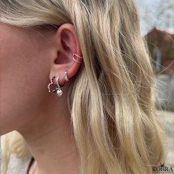 "Liva" Heart Hoops  Sterling Slv Hjertereringe