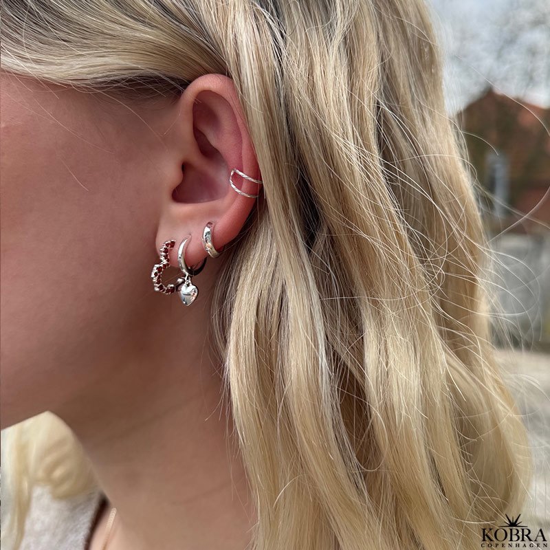 "Liva" Heart Hoops  Sterling Slv Hjertereringe