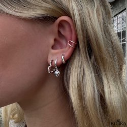 "Liva" Heart Hoops  Sterling Slv Hjertereringe