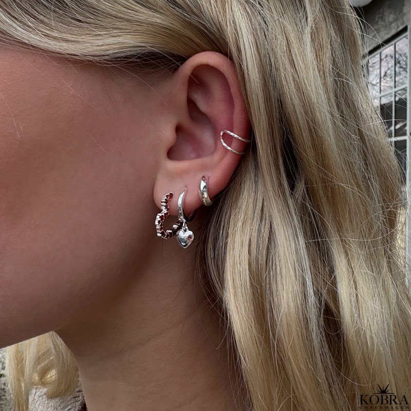"Liva" Heart Hoops  Sterling Slv Hjertereringe