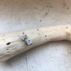 "Little heart" slv hjerte reringe med hvide sten