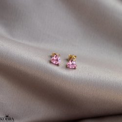 "Cherish" guld reringe med lyserde hjerter