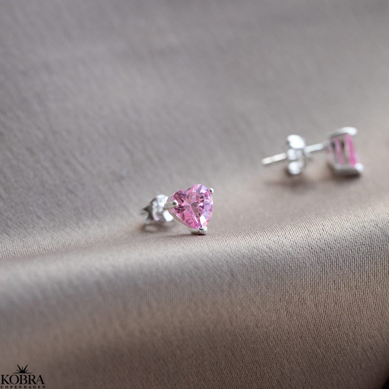 "Cherish" slv reringe med lyserde hjerter