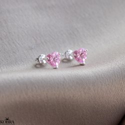 "Cherish" slv reringe med lyserde hjerter