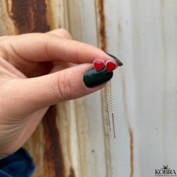 "Sistine" rde hjertereringe i sterling slv