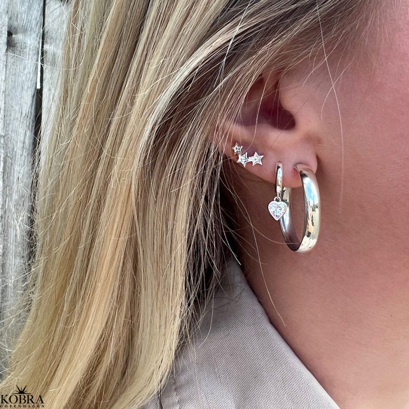 "Debra" chunky ovale hoops / reringe i sterling slv