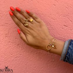 "Havana" slv ring med krydsgravering af dine bogstaver / symboler