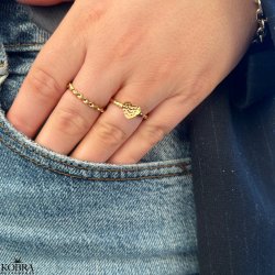 "Louisa" 18 karat forgyldt hammerslet hjerte ring