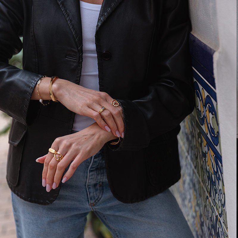 "Sia" 18k gold plated chunky heart ring