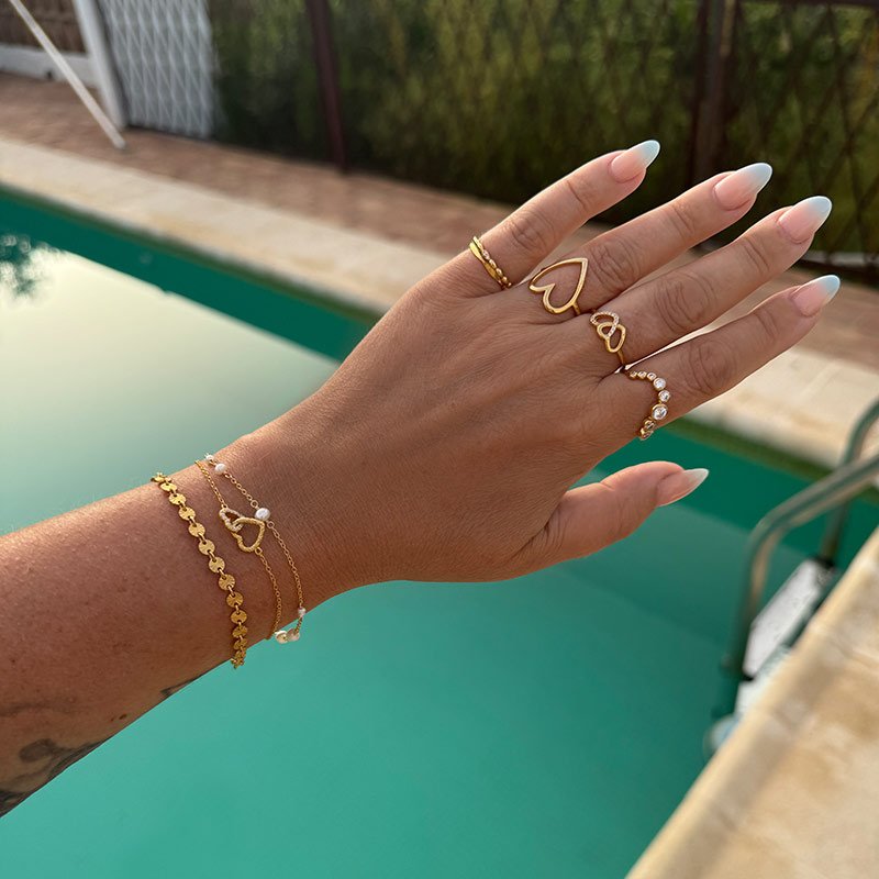 "Ever After" gold-plated heart ring