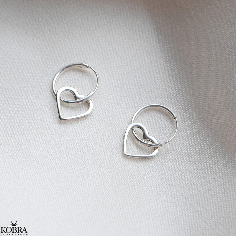 "Helena" sm slv hoops med hjerter