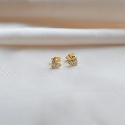 "Juliette" 18 karat forgyldt hjerte �restikker med sten