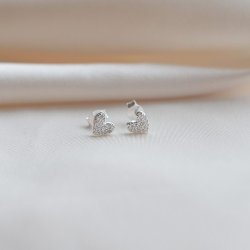 "Juliette" hjerte �restikker i s�lv med sten