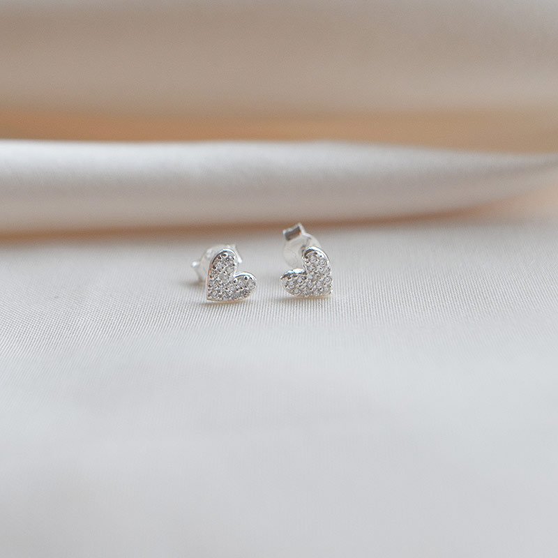 "Juliette" hjerte �restikker i s�lv med sten