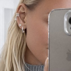 "Sena" earcuff med dr�beformet zirkonia i s�lv